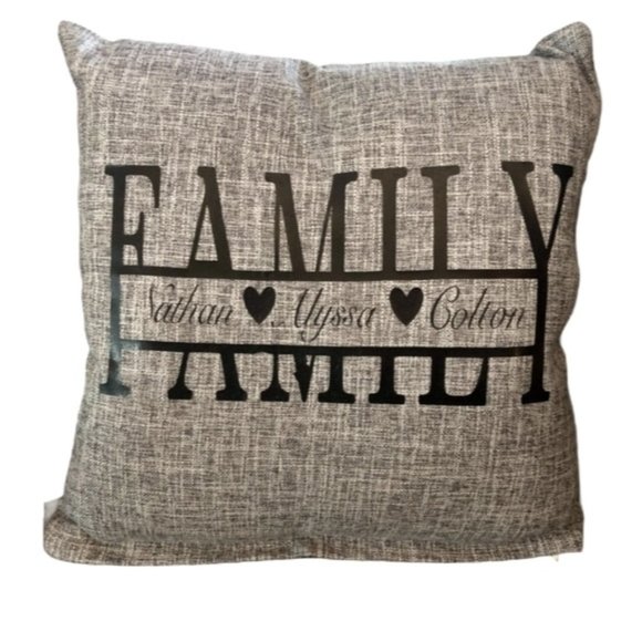 Personalized Family Throw Pillowcase - Picture 1 of 4